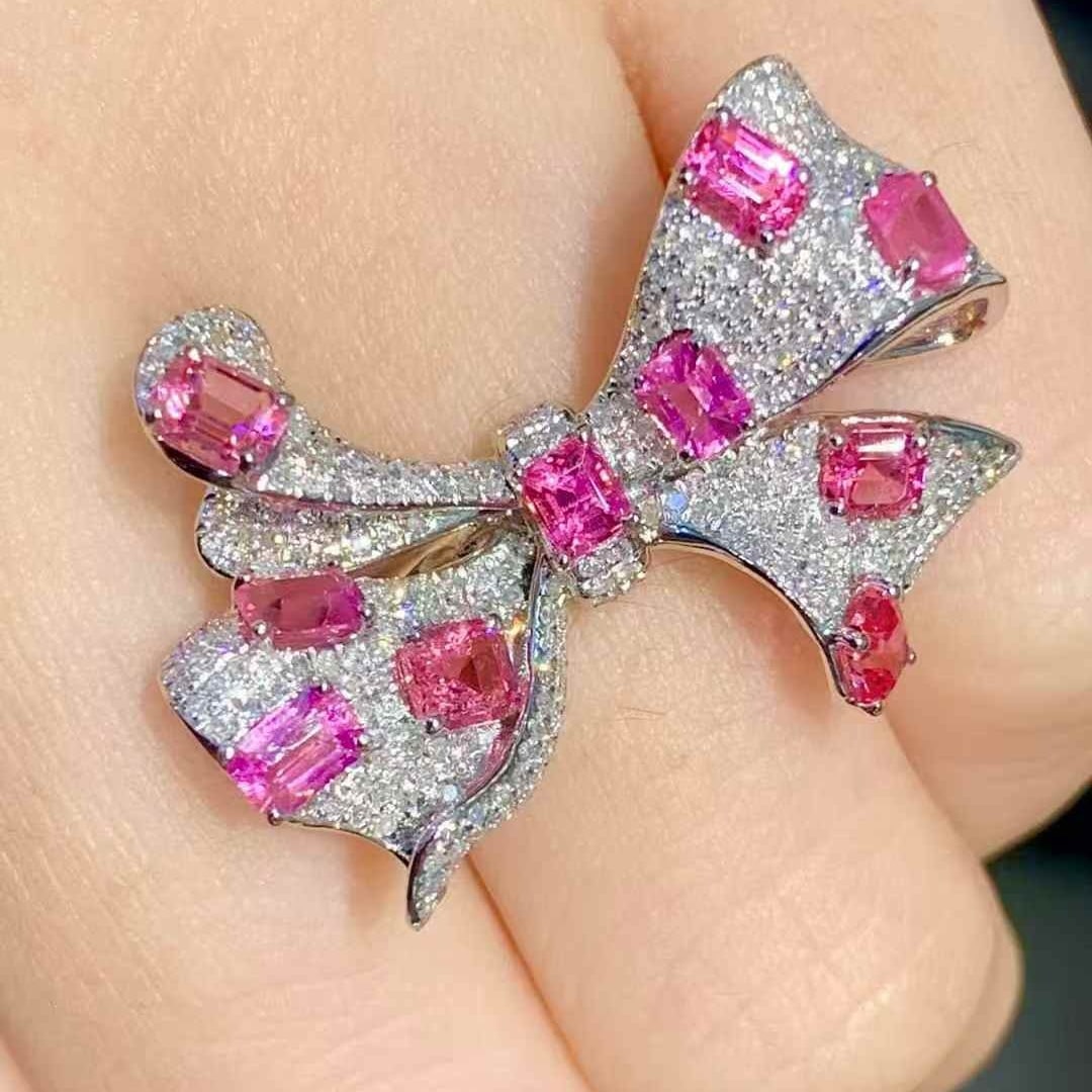 14k Gold 2 Ct Natural Spinel & Diamond Ring - 2