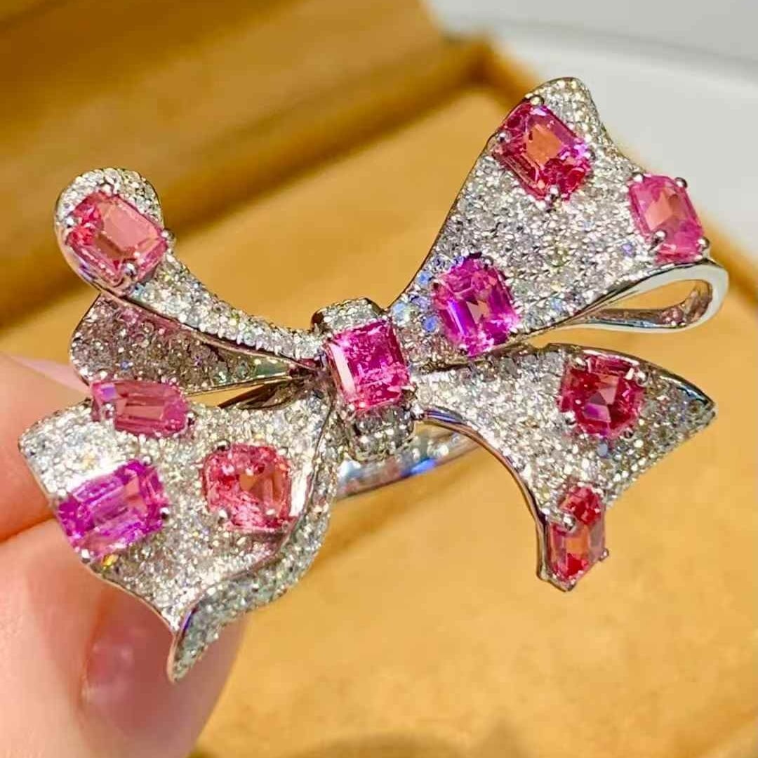 14k Gold 2 Ct Natural Spinel & Diamond Ring - 5