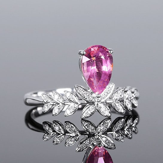 14k Gold 1.31 Ctw Natural Spinel & Diamond Ring - 3