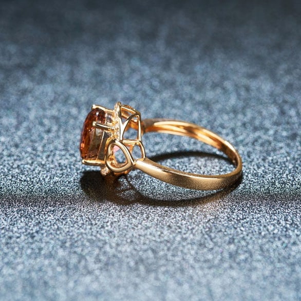 14k Gold 3.31 Ct Natural Tourmaline & Diamond Ring - 4