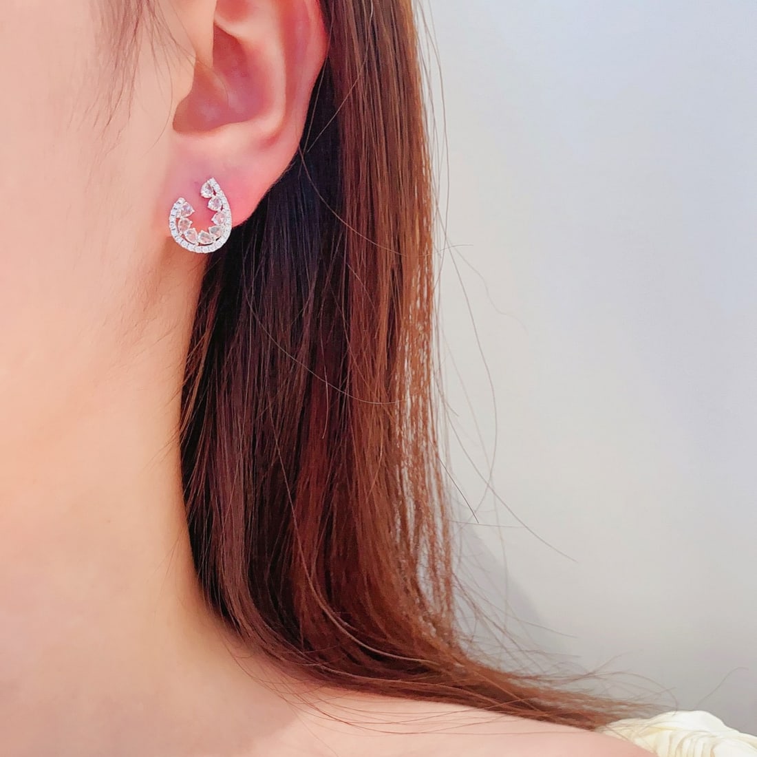 14k Gold 1.00 Ctw Natural H Diamond Earrings - 2