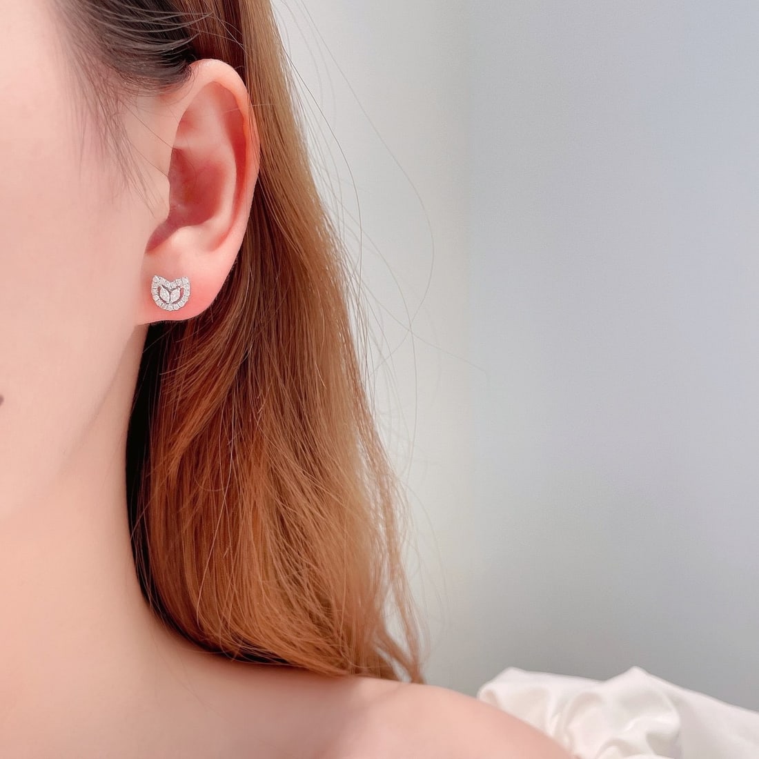 14k Gold 0.40 Ctw Natural H Diamond Earrings - 2