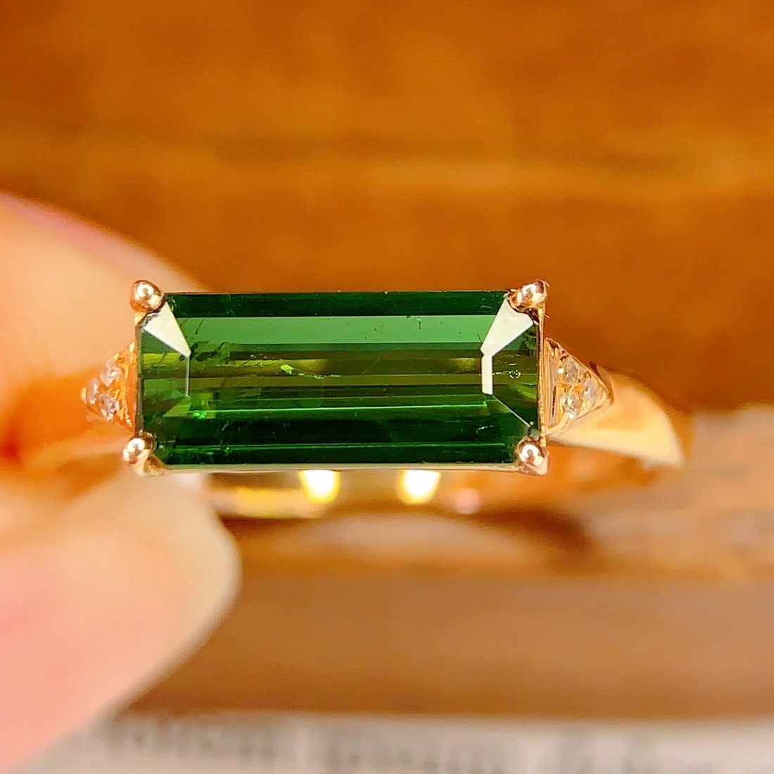 14k Gold 1.45 Ct Natural Tourmaline & Diamond Ring - 2