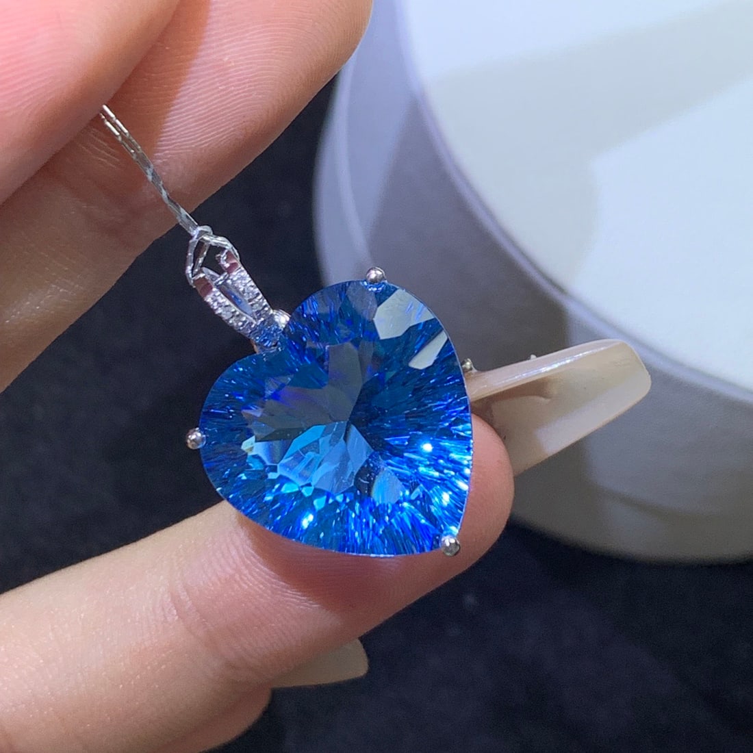 14k Gold 20.26 Ct Natural Topaz & Diamond Pendant( Without Chain ) - 5