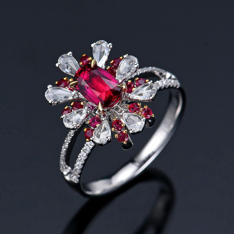 14k Gold 1.45 Ctw Natural Ruby & Diamond Ring/pendant( Without Chain ) - 4