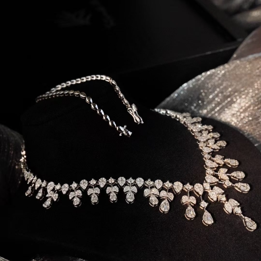 14k Gold 6.5 Ct Natural H Diamond Necklace - 2