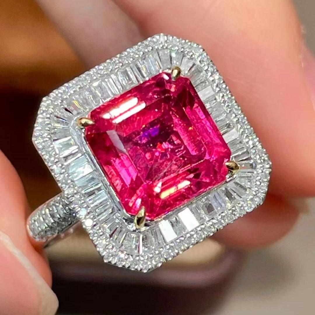 14k Gold 4.6 Ctw Natural Tourmaline & Diamond Ring - 5