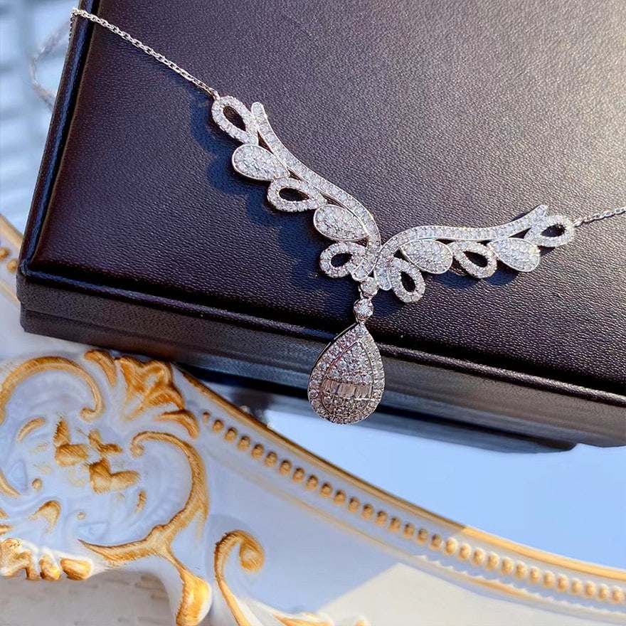 14k Gold 1 Ct Natural H Diamond Necklace - 2