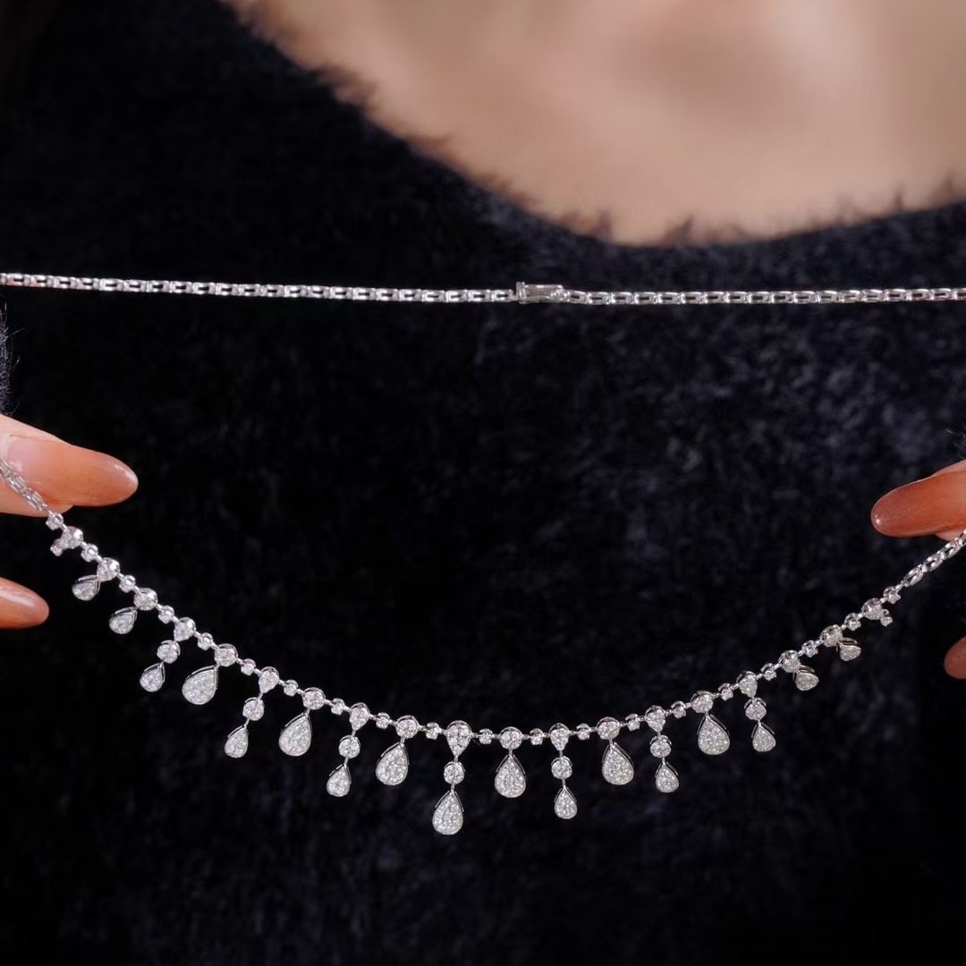 14k Gold 2.7 Ct Natural H Diamond Necklace - 3