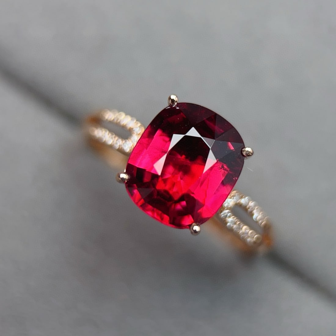 14k Gold 2.61 Ctw Natural Tourmaline & Diamond Ring - 2