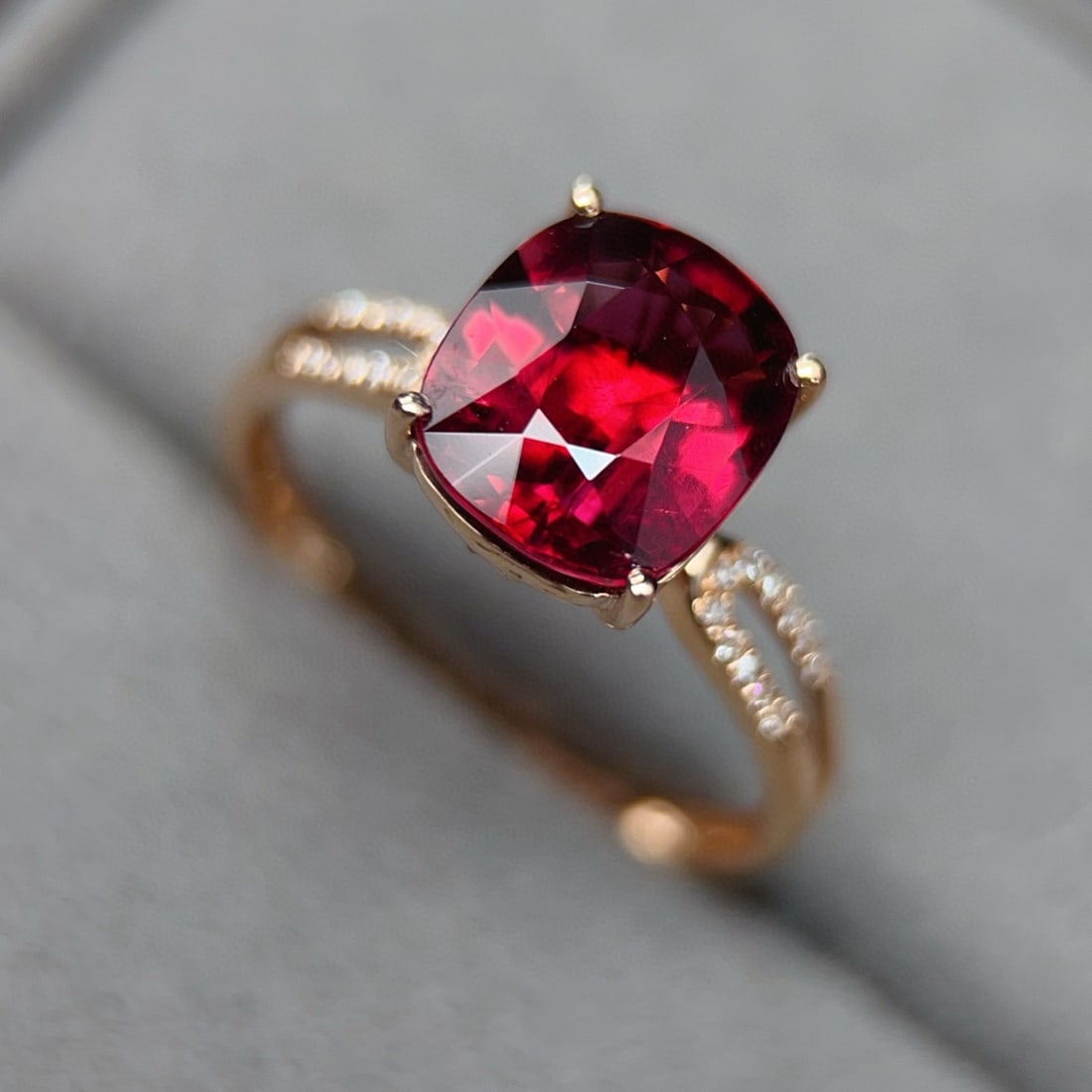 14k Gold 2.61 Ctw Natural Tourmaline & Diamond Ring - 3