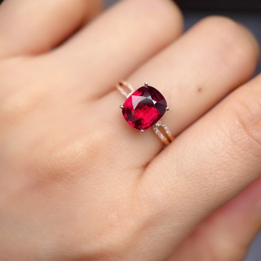 14k Gold 2.61 Ctw Natural Tourmaline & Diamond Ring - 5