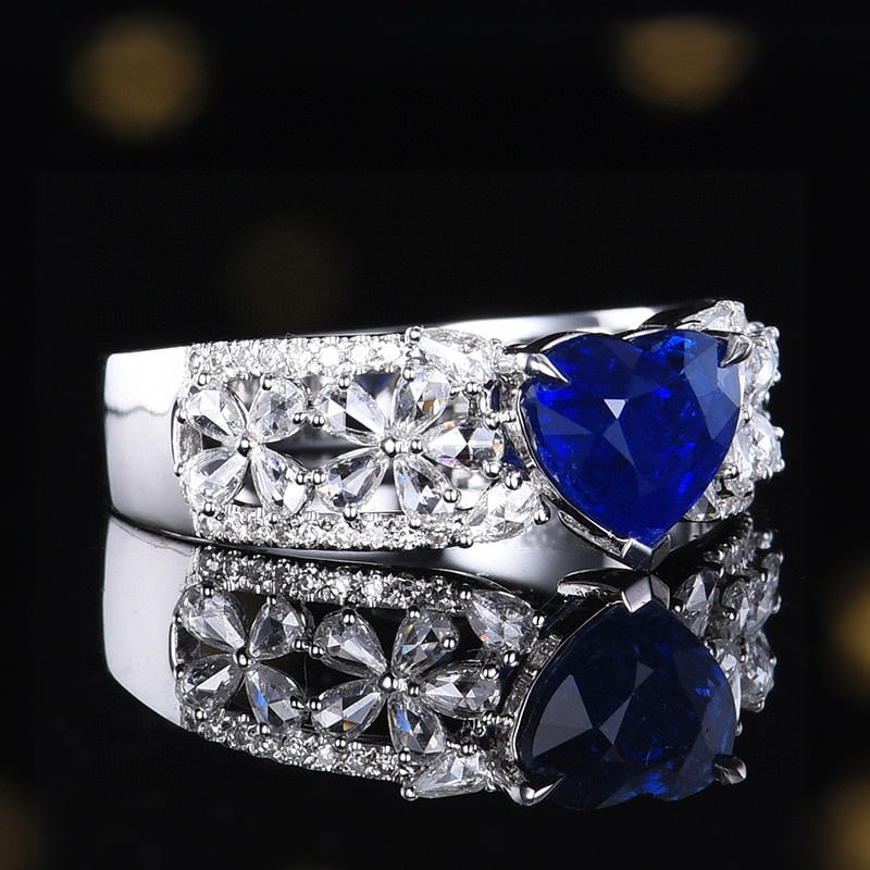 14k Gold 2.04 Ctw Natural Sapphire & Diamond Ring - 3