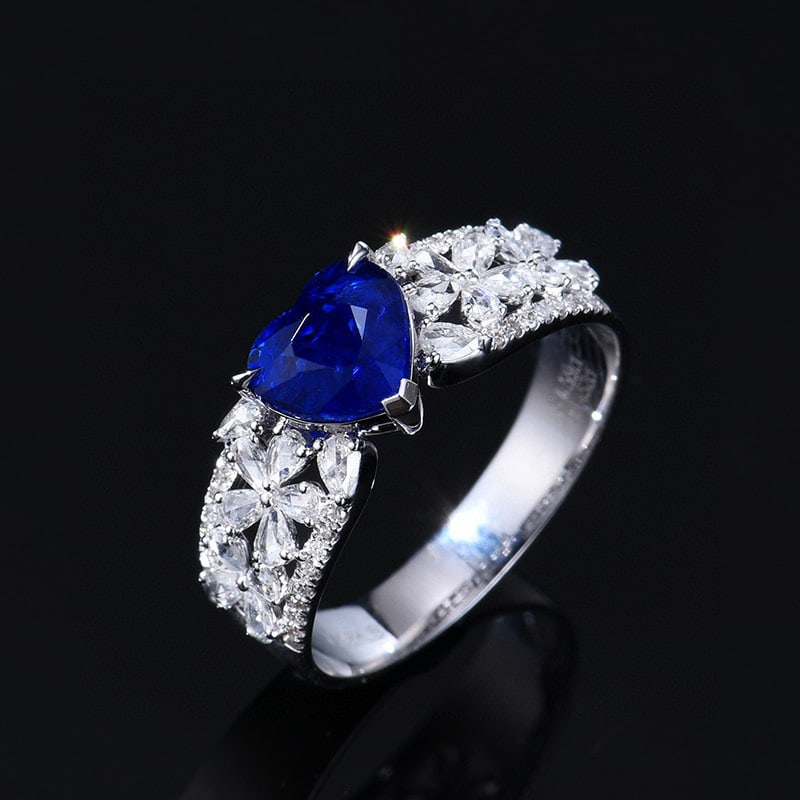 14k Gold 2.04 Ctw Natural Sapphire & Diamond Ring - 4
