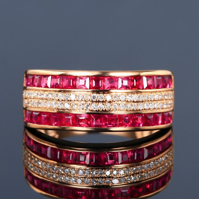 14k Gold 2.16 Ctw Natural Ruby & Diamond Ring (1 of 6)