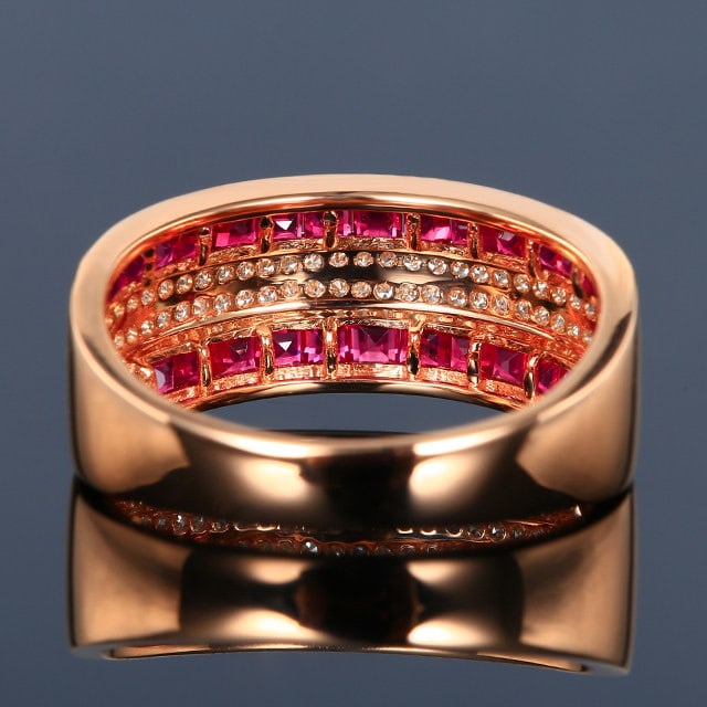 14k Gold 2.16 Ctw Natural Ruby & Diamond Ring - 4