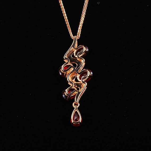 14k Gold 1.51 Ctw Natural Ruby & Diamond Pendant( Without Chain ) - 4