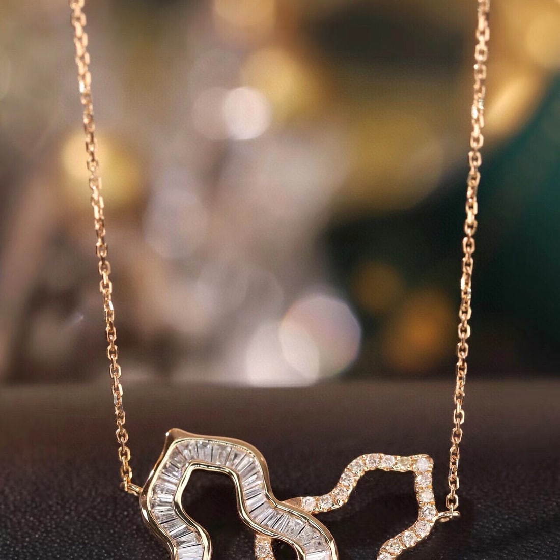 14k Gold 0.55 Ct Natural H Diamond Necklace (1 of 9)