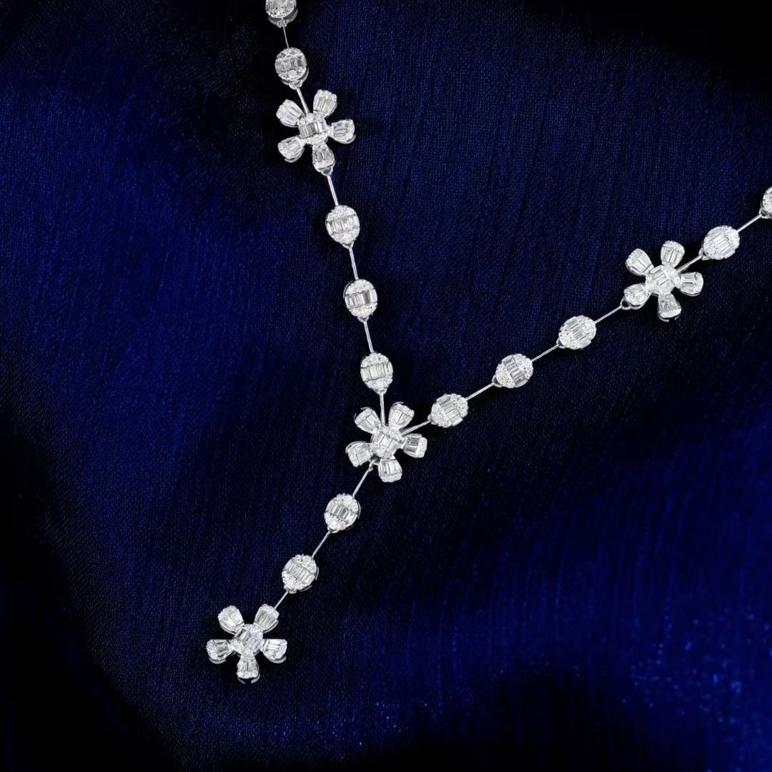 14k Gold 2.1 Ct Natural H Diamond Necklace - 2