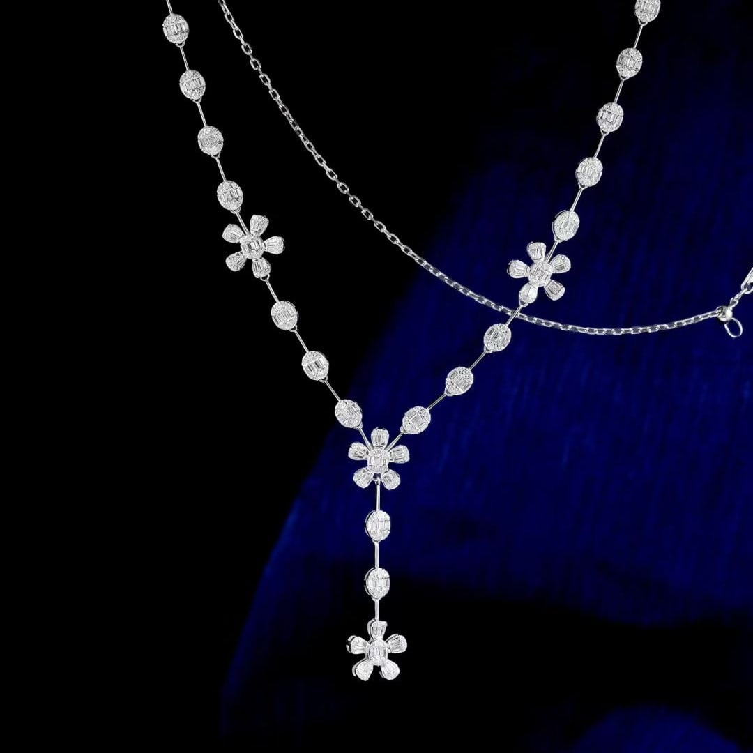 14k Gold 2.1 Ct Natural H Diamond Necklace - 4