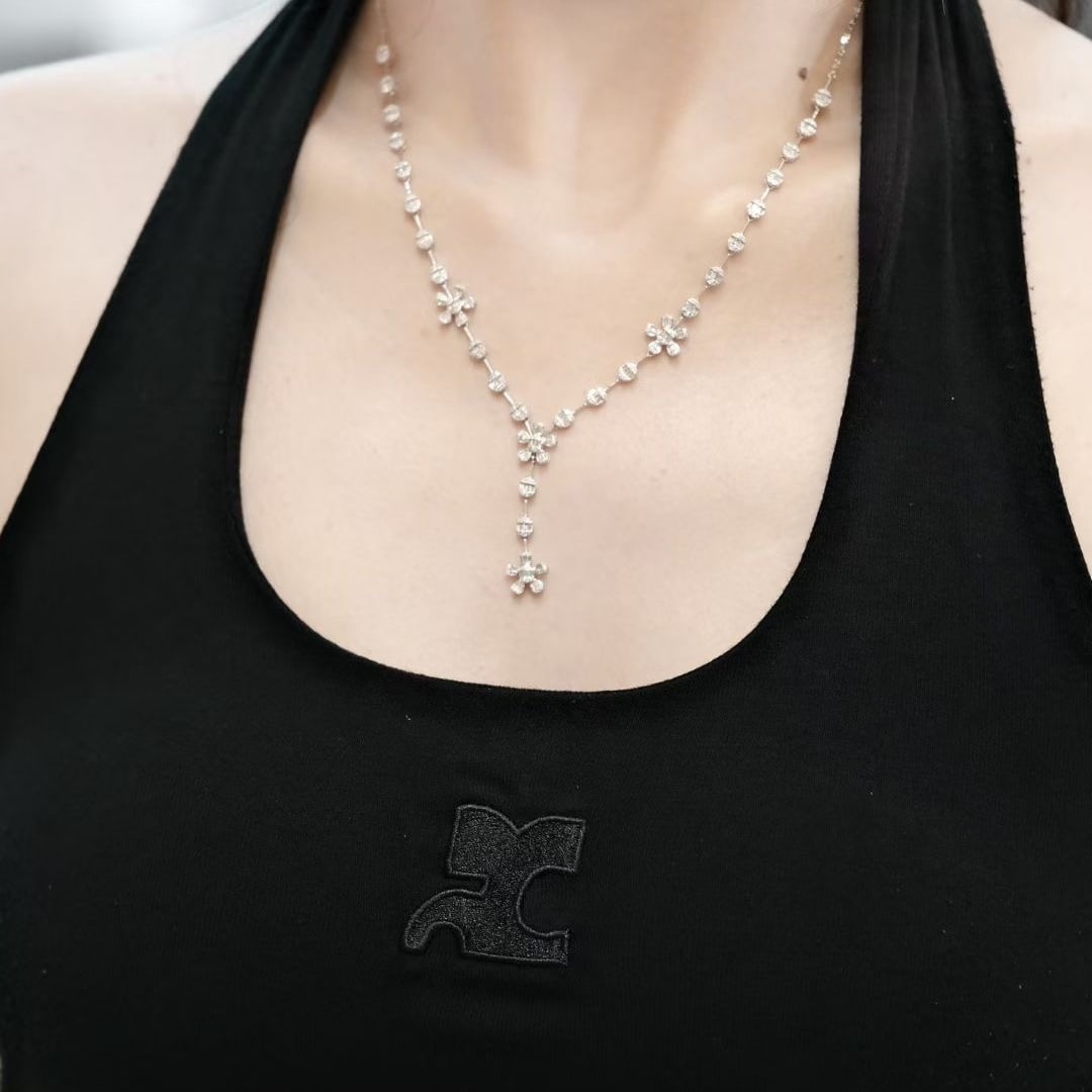 14k Gold 2.1 Ct Natural H Diamond Necklace - 6