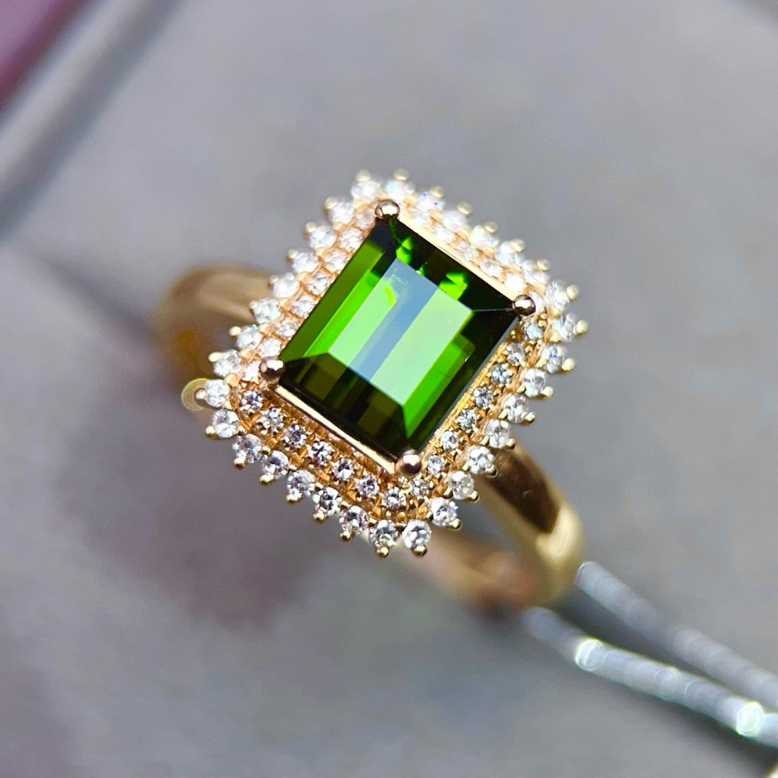 14k Gold 1.70 Ctw Natural Tourmaline & Diamond Ring - 3