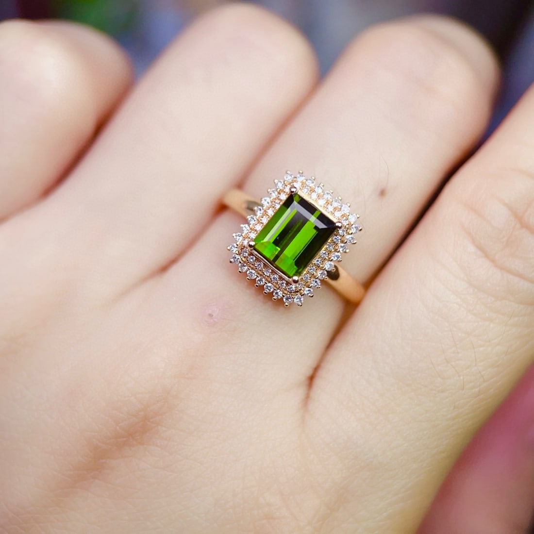 14k Gold 1.70 Ctw Natural Tourmaline & Diamond Ring - 5