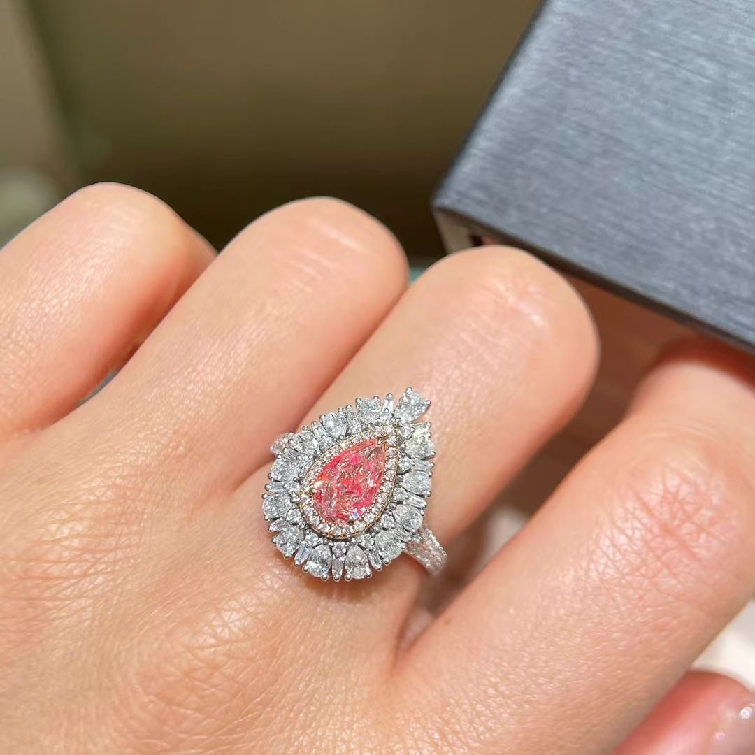 14k Gold 2.34 Ctw Natural Pink Diamond & Diamond Ring/pendant( Without Chain ) - 6