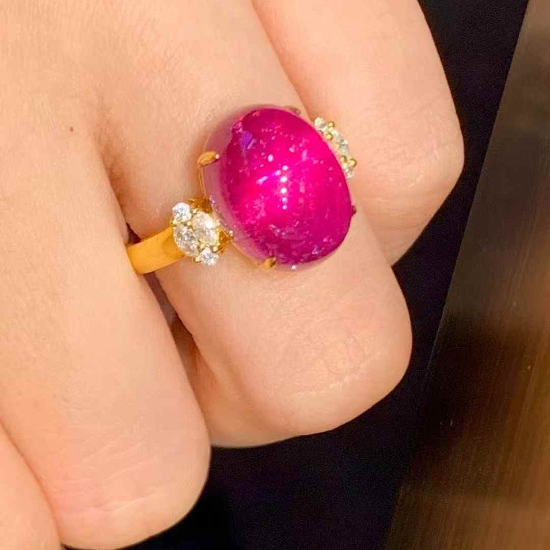 14k Gold 8.65 Ct Natural Tourmaline & Diamond Ring - 6