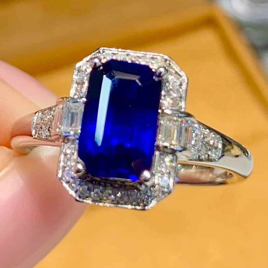 14k Gold 1.73 Ct Natural Sapphire & Diamond Ring - 6
