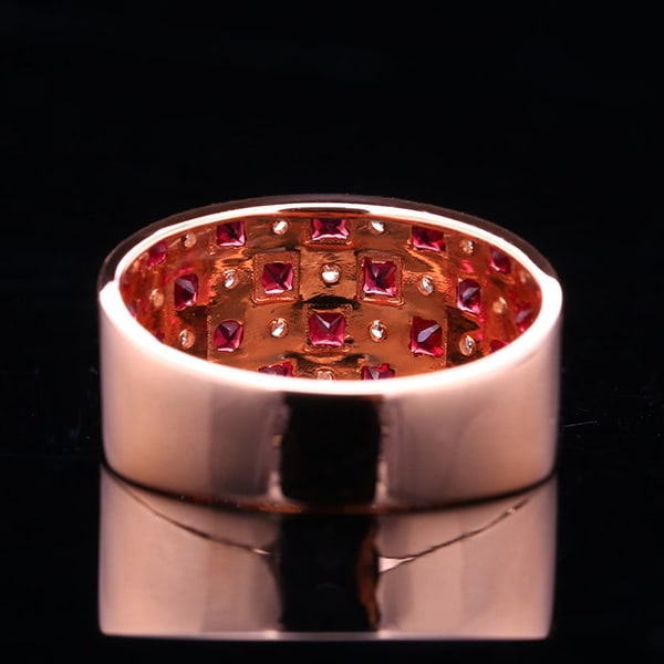 14k Gold 0.65 Ctw Natural Ruby & Diamond Ring - 4