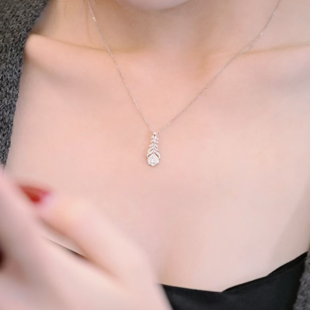 14k Gold 0.28 Ct Natural H Diamond Pendant( Without Chain ) - 6