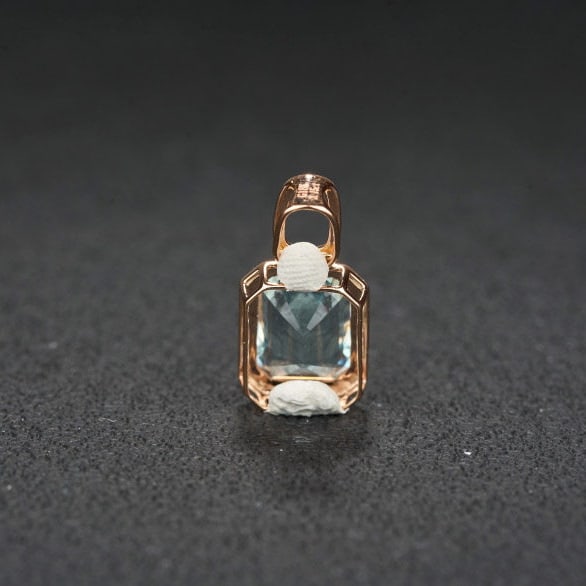 14k Gold 3.15 Ct Natural Aquamarine Pendant( Without Chain ) - 5