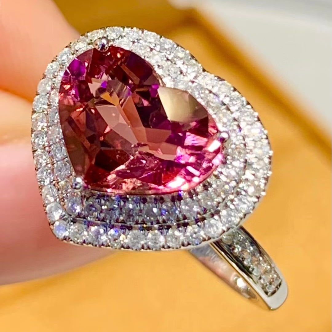 14k Gold 2.4 Ct Natural Tourmaline & Diamond Ring - 3