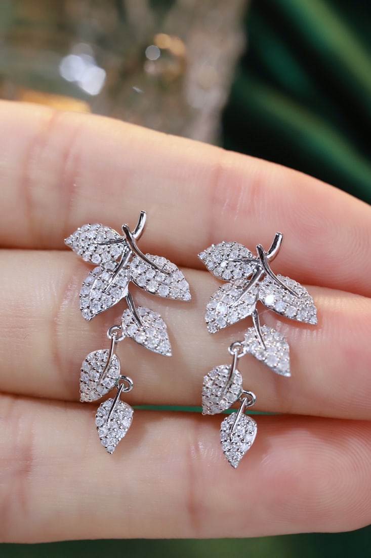 14k Gold 1.1 Ct Natural H Diamond Earrings - 3