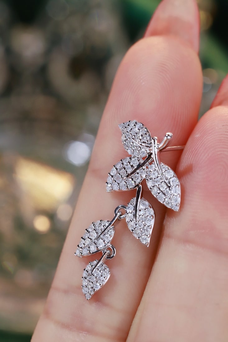 14k Gold 1.1 Ct Natural H Diamond Earrings - 6