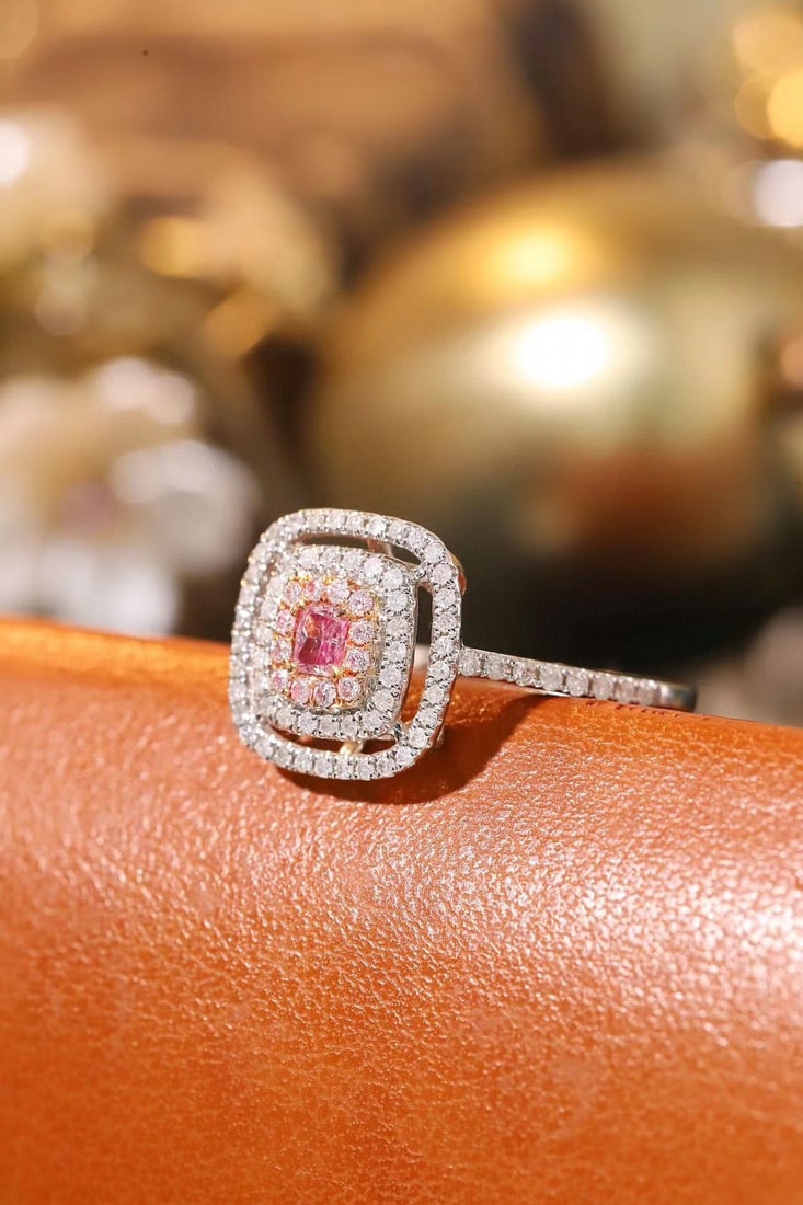 14k Gold 0.53 Ctw Natural Pink Diamond & Diamond Ring - 4