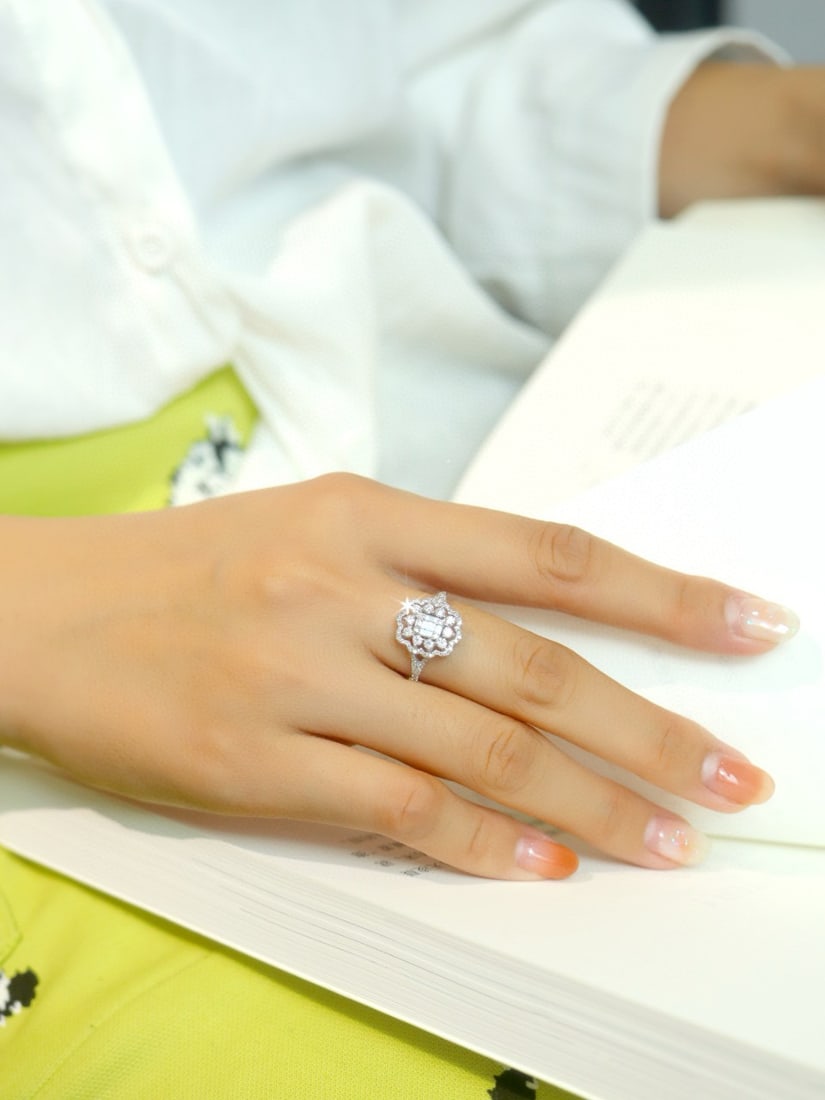 14k Gold 0.80 Ct Natural H Diamond Ring - 8