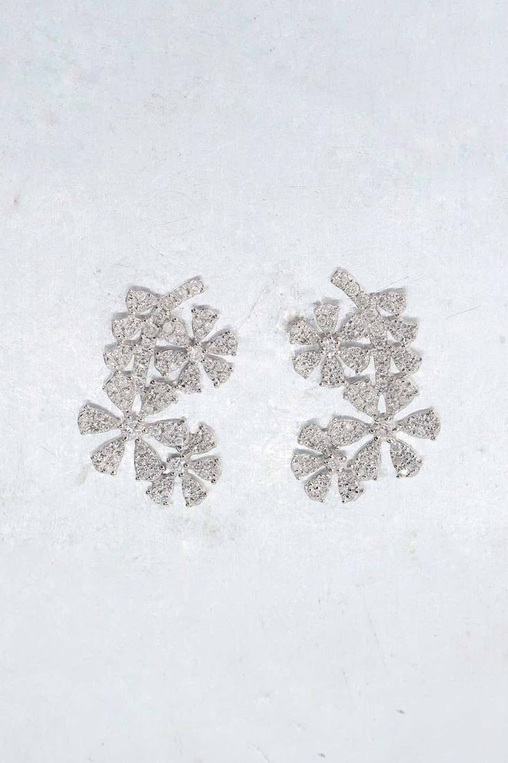 14k Gold 0.6 Ct Natural H Diamond Earrings - 7