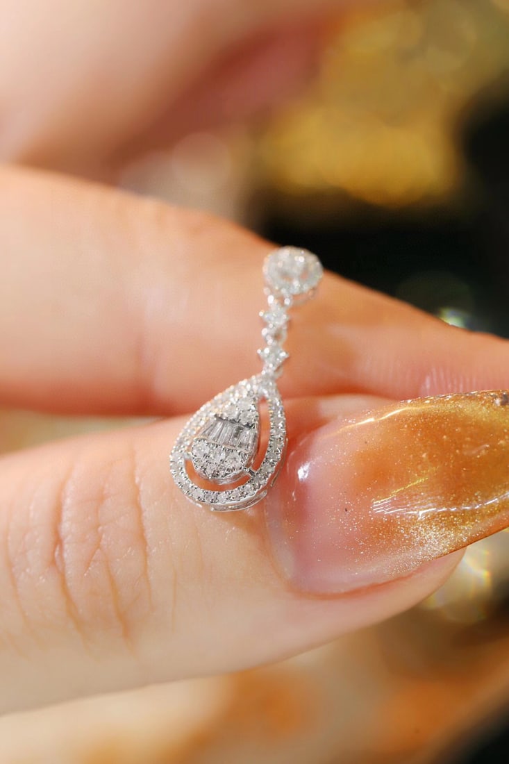 14k Gold 0.25 Ct Natural H Diamond Pendant( Without Chain ) - 3