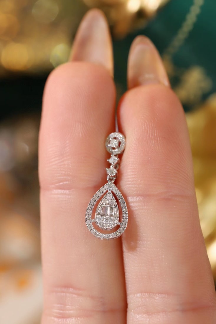 14k Gold 0.25 Ct Natural H Diamond Pendant( Without Chain ) - 4