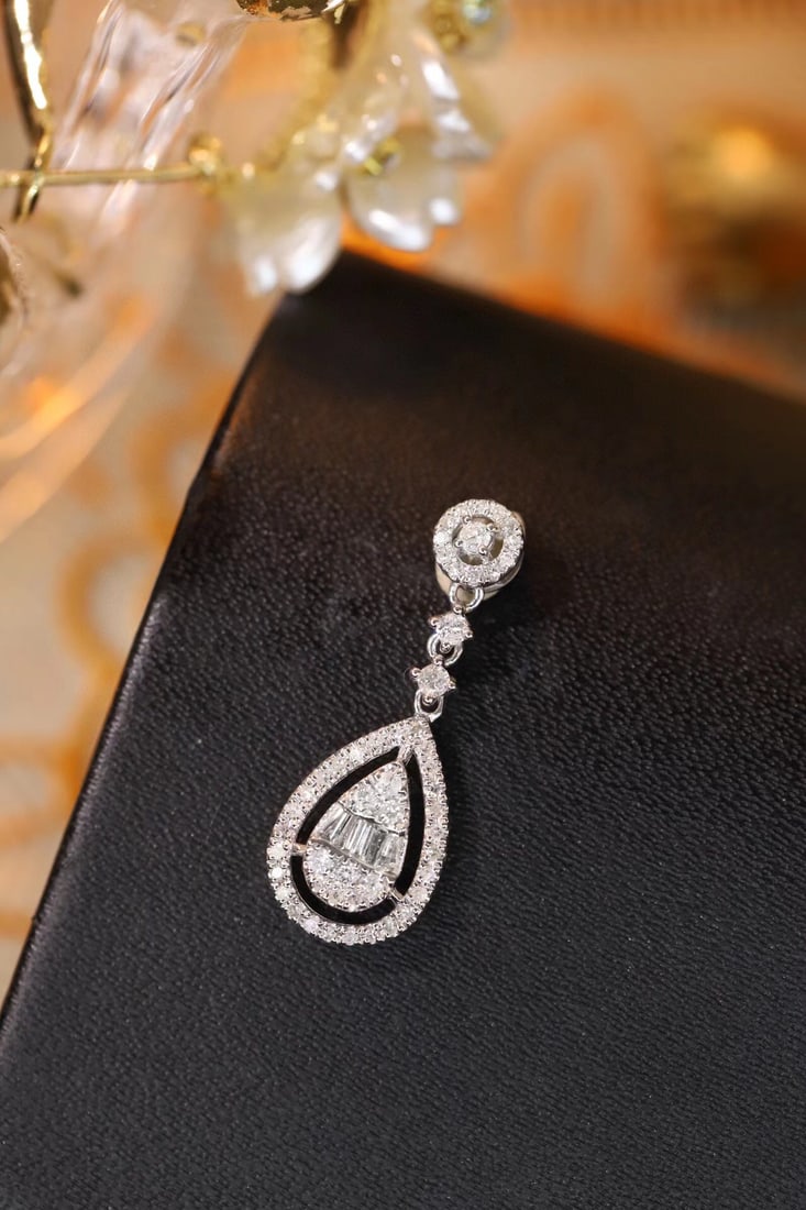 14k Gold 0.25 Ct Natural H Diamond Pendant( Without Chain ) - 7