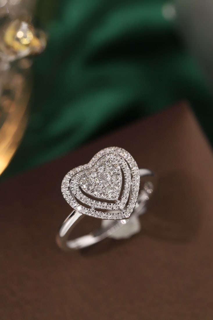 14k Gold 0.46 Ct Natural H Diamond Ring - 3