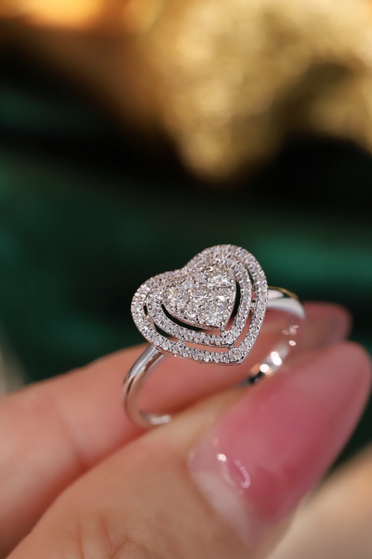 14k Gold 0.46 Ct Natural H Diamond Ring - 6