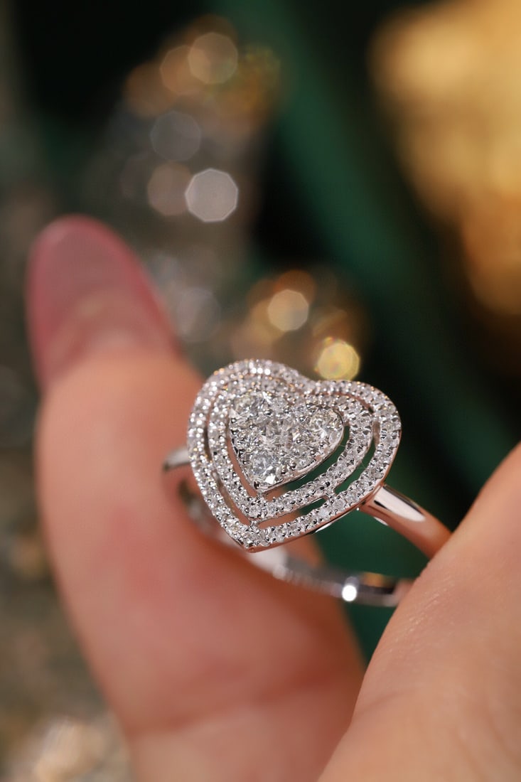 14k Gold 0.46 Ct Natural H Diamond Ring - 7