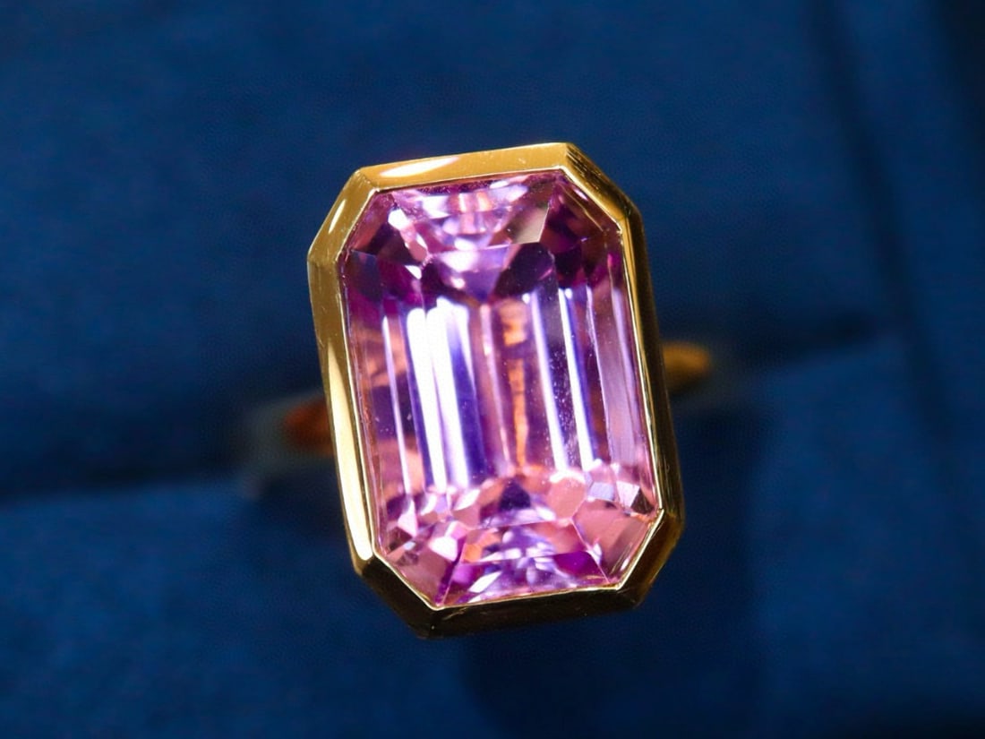 14k Gold 8.50 Ct Natural Kunzite Ring - 3