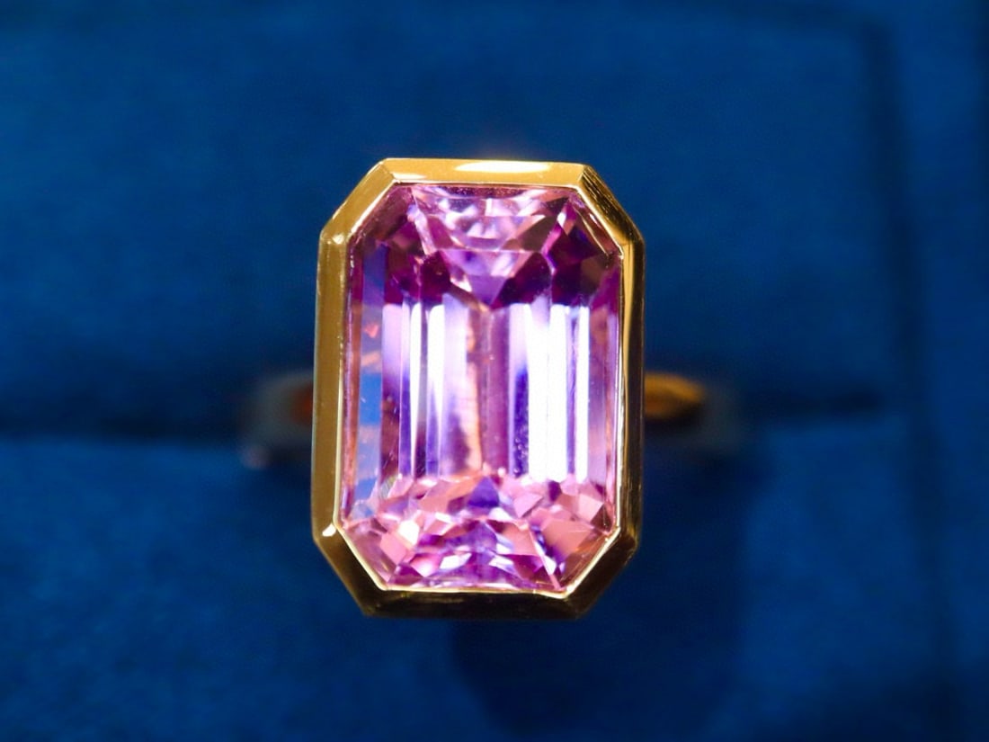 14k Gold 8.50 Ct Natural Kunzite Ring - 4