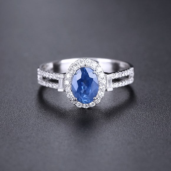 14k Gold 1.24 Ctw Natural Sapphire & Diamond Ring (1 of 7)