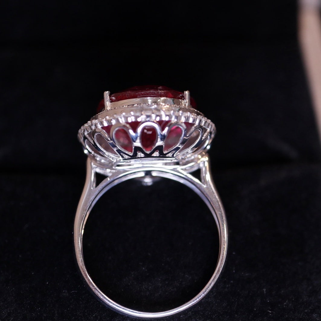 14k Gold 10.55 Ct Natural Tourmaline & Diamond Ring/pendant( Without Chain ) - 8