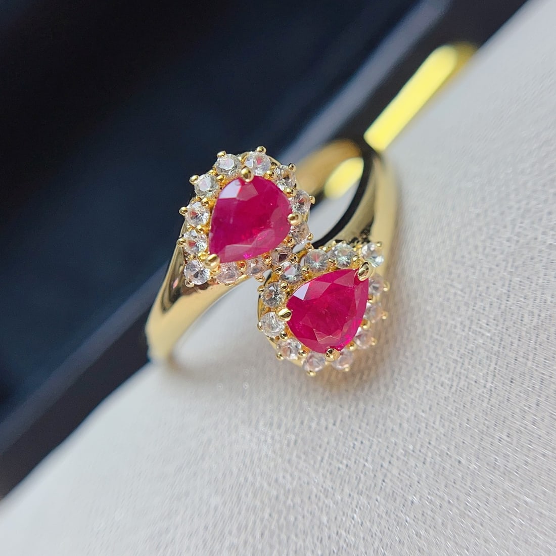 14k Gold 1.05 Ct Natural Ruby & Sapphire Ring - 3